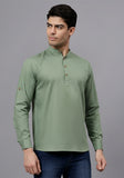 LENIA Men's Cotton Blend Slim Fit Short Kurta Pack of 1