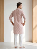 Men’s Printed Kurta with Mandarin Collar – Festive Ethnic Wear