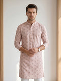 Men’s Printed Kurta with Mandarin Collar – Festive Ethnic Wear