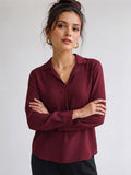 Women's Crepe Formal V-Neck Office Top