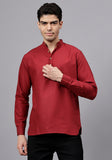 LENIA Men's Cotton Blend Slim Fit Short Kurta Pack of 1