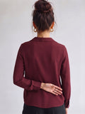 Women's Crepe Formal V-Neck Office Top