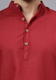LENIA Men's Cotton Blend Slim Fit Short Kurta Pack of 1