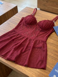 Women's Lace Satin Babydoll Nightdress with Matching Panty  ( 400 )