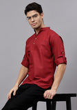 LENIA Men's Cotton Blend Slim Fit Short Kurta Pack of 1