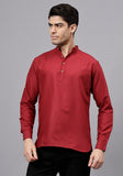 LENIA Men's Cotton Blend Slim Fit Short Kurta Pack of 1
