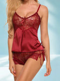 Women's Satin & Lace Cami Shorts Nightwear Set ( 301 )