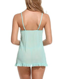 Women’s Sheer Babydoll Nightdress Set | Mesh Lace Lingerie with Panty (189)