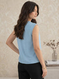 LENIA Women's Sleeveless Front-Tie Top in Heavy Georgette Fabric