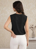 LENIA Women's Sleeveless Front-Tie Top in Heavy Georgette Fabric