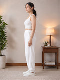 LENIA Women's Sleeveless Crop Top & Jogger Pants Set – Premium Heavy Fabric Co-Ord Set