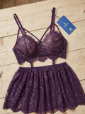 Women's Floral Lace Babydoll Lingerie Set | Elegant Sleeveless Nightwear Dress ( 271 )
