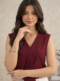 LENIA Women's Sleeveless Front-Tie Top in Heavy Georgette Fabric