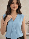 LENIA Women's Sleeveless Front-Tie Top in Heavy Georgette Fabric