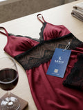 Women's Satin Lace Nightdress | Sleeveless V-Neck Babydoll Nighty for Women ( 491 )