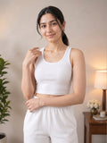 LENIA Women's Sleeveless Crop Top & Jogger Pants Set – Premium Heavy Fabric Co-Ord Set