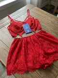 Women's Floral Lace Babydoll Lingerie Set | Elegant Sleeveless Nightwear Dress ( 271 )