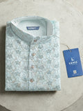 Men's Cotton Blend Embroidered Kurta | Mandarin Collar | Full Sleeves | Festive & Ethnic Wear