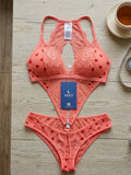 Women's Lace Cut-Out Teddy Bodysuit ( 411 )