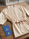 Women's Satin Lace Robe Nightwear with Waist Tie Belt ( 521 )