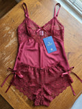 Women's Satin & Lace Cami Shorts Nightwear Set ( 301 )