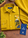 Men's Mustard Yellow Mountain Landscape Graphic Poly Cotton Full-Sleeve Casual Shirt