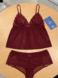 Women's Lace Babydoll Nightwear Set | Soft Mesh Sleeveless Lingerie with Matching Boyshorts ( 311 )