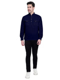 Mens Casual Slim Fit Full Sleeve Double Pocket Cotton Kurta