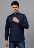 LENIA Men's Cotton Blend Slim Fit Short Kurta Pack of 1