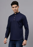 LENIA Men's Cotton Blend Slim Fit Short Kurta Pack of 1