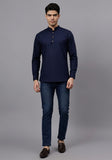 LENIA Men's Cotton Blend Slim Fit Short Kurta Pack of 1