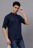 LENIA Men's Cotton Blend Slim Fit Short Kurta Pack of 1