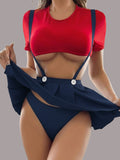 Women’s Suspender-Style Lingerie Set with Flared Mini Skirt ( RDB03 )