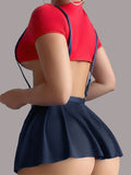 Women’s Suspender-Style Lingerie Set with Flared Mini Skirt ( RDB03 )
