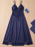 Women’s Lace Mesh Babydoll Nightdress with Side Slit Lingerie Gown