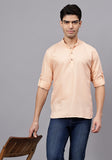 LENIA Men's Cotton Blend Slim Fit Short Kurta Pack of 1