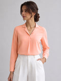 Women's Crepe Formal V-Neck Office Top