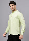 LENIA Men's Cotton Blend Slim Fit Short Kurta Pack of 1