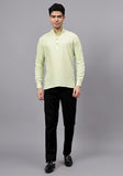 LENIA Men's Cotton Blend Slim Fit Short Kurta Pack of 1