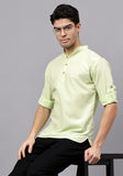 LENIA Men's Cotton Blend Slim Fit Short Kurta Pack of 1