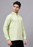 LENIA Men's Cotton Blend Slim Fit Short Kurta Pack of 1