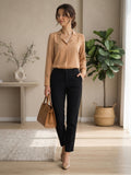 Women's Crepe Formal V-Neck Office Top
