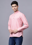 LENIA Men's Cotton Blend Slim Fit Short Kurta Pack of 1