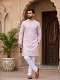 Men’s Printed Kurta with Mandarin Collar – Festive Ethnic Wear