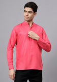 LENIA Men's Cotton Blend Slim Fit Short Kurta Pack of 1
