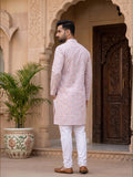 Men’s Printed Kurta with Mandarin Collar – Festive Ethnic Wear