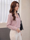 Women's Crepe Formal V-Neck Office Top