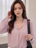 Women's Crepe Formal V-Neck Office Top