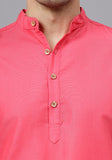 LENIA Men's Cotton Blend Slim Fit Short Kurta Pack of 1