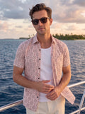 Men’s Premium Polyester Floral Printed Half Sleeve Casual Shirt – Pink